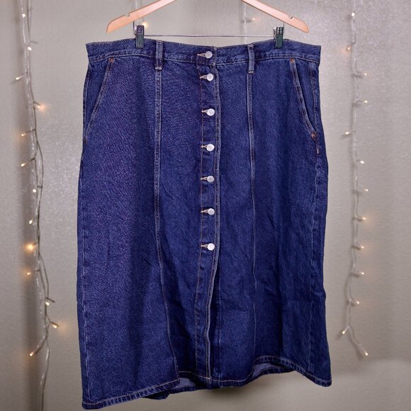 High Rise Button Down Maxi Jean Skirt - Women's Old Navy - Size 22 Plus Size - Picture 1 of 3